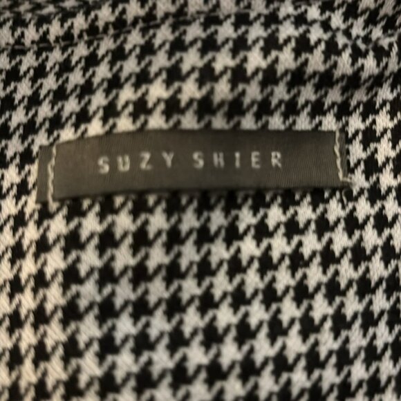👛(ANY 2/$40) SUZY SHIER Houndstooth Short Sleeve Dress Heavyweight Unlined - Picture 5 of 5